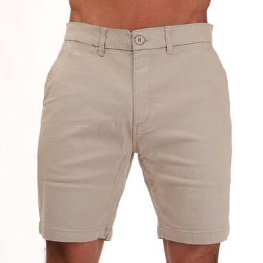 Heren Weekend Veroorzaker Dillenger Katoen Twill Chino Shorts in Stone