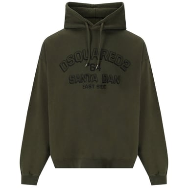 Dsquared2 losse pasvorm Santa Dan logo groene hoodie