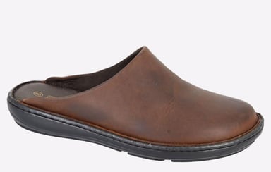 Roamers Kelvin Stitchdown Leather Mens Slippers