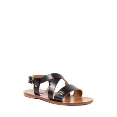 Dee Ocleppo Womens Flat Sandal Black OC3502 Black Calf