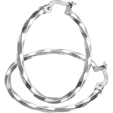 9ct witgouden gedraaide oorringen met een diameter van 25 mm