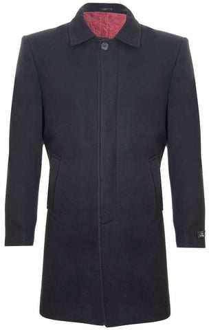 Heren 3/4 lange zwarte wollen jas Crombie overjas jas Peaky Blinders Slim Fit