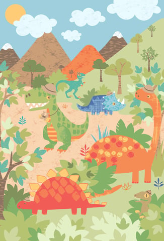Dinosaur Wall Mural Multi