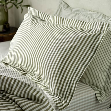 Yard Hebden Mélange Streep Katoenen Kussensloop Set