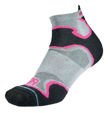 1000 Mile - Dames Fusion Enkel Repreve Anti-blaren Gevoerde Sokken - Zilver / Roze
