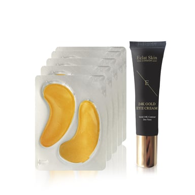 Onderoogcrème 24K goud + collageen goud Onderooglapje 24K goud - 5 x 2 pads