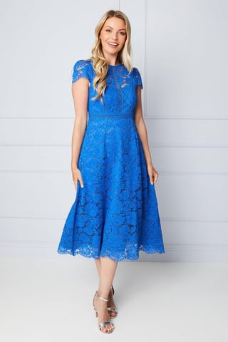 Lace Fit And Flare Midi Dress