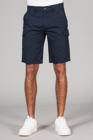 Navy Cotton Cargo Shorts