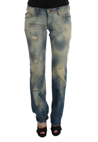 Cavalli Dames Blauwe Was Katoenen Slim Fit Bootcut Jeans
