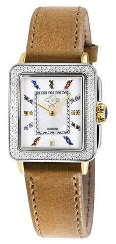 GV2 Womens Padova Gemstone 12334.1 Light Tan Swiss Quartz Watch