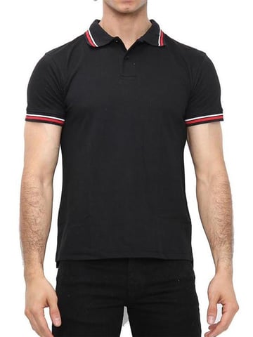 Kruze van Enzo | Heren Poloshirt met Korte Mouwen - Zwart