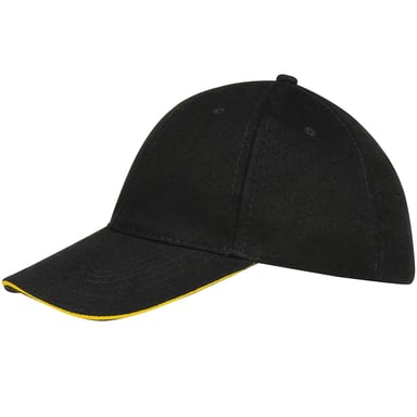 SOLS Unisex Buffalo 6 Panel Baseball Cap (ZWART/GEEL)