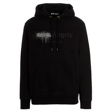 Palm Angels hoodie met strasslogoprint in zwart