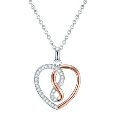 Necklace with pendant sterling silver bicolor zirconia white Rafaela Donata