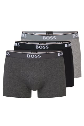 Men's Hugo Boss 3 Pack Stretch Cotton Boxer Trunks in Grey