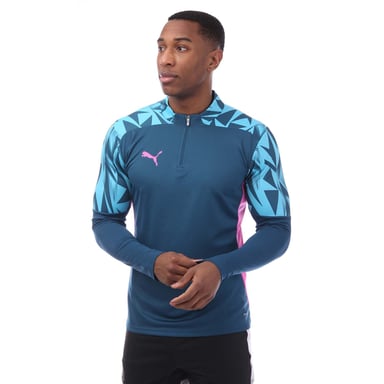 Heren Puma IndividualFINAL 1/4 Zip Top in Blauw