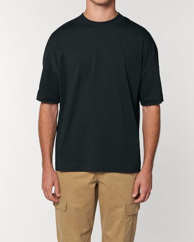 Mantra Unisex Oversized High Neck T-Shirt in Black