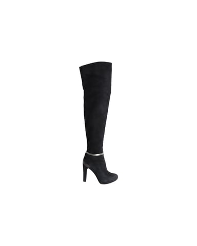 Fendi Over-the-Knee Hakken in Zwart Suède