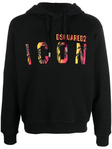 Dsquared2 Icon Tropical logo bedrukte Hoodie in Zwart