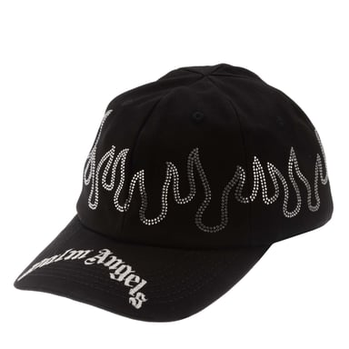 Accessoires Palm Angels Honkbalpet met Strass-steentje in Zwart Zilver