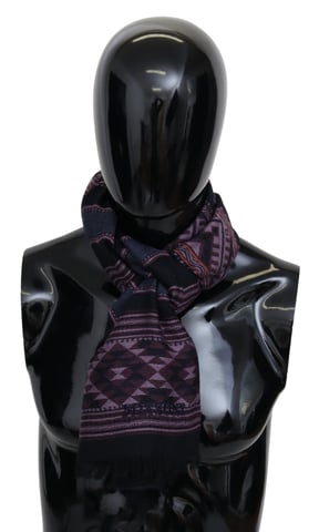 Missoni Heren Multicolor Geometrische Wollen Unisex Halsdoek Sjaal