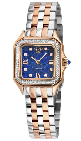 GV2 Milan Women's Blue Lapis Dial, Two toned SS/IPRG Bracelet Watch.