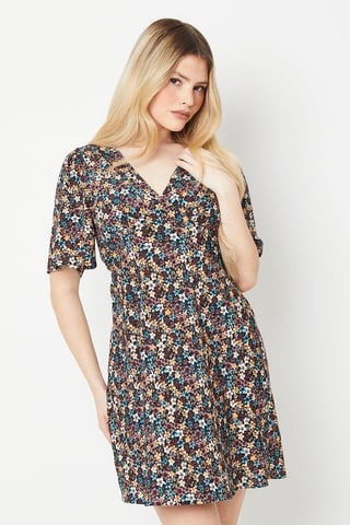 Ditsy Floral Empire Mini Dress