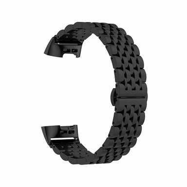 Aquarius Metal Watch Band for Fitbit Charge 3 Black