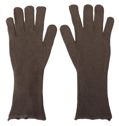 Grijze kasjmier gebreide winterhandschoenen