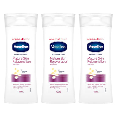 Vaseline Intensive Care Body Lotion Mature Skin 400ml, 3 Pack