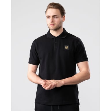 Men's Belstaff Cotton Pique Polo Shirt in Black