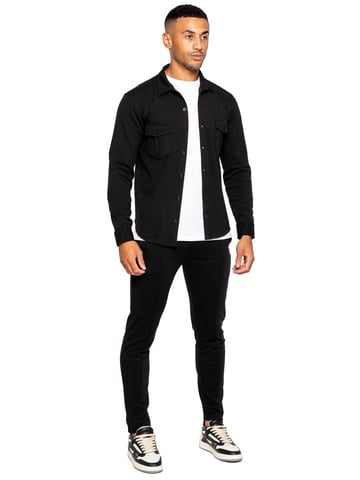 Enzo | Heren Overhemd Trainingspak Set - Zwart