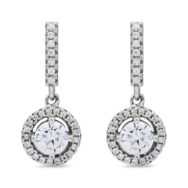 Luxenter oorbellen, 925 sterling zilver, gusu en glanzende zirkonia met gerhodineerde afwerking