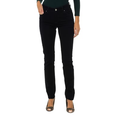 Lange slim fit broek van stretchstof 6X5J18-5DZCZ vrouw
