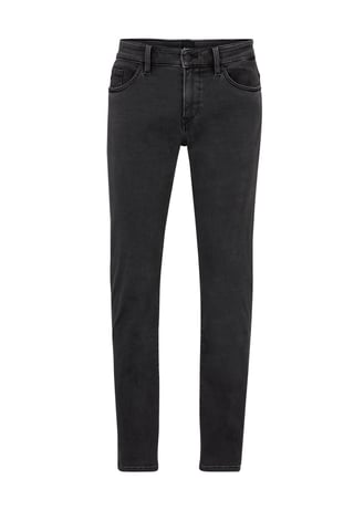 Men's Boss Five Pocket Design Slim Fit Jeans in Silver