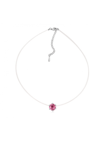 Onzichtbare ketting - zilver en roze