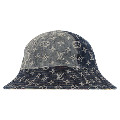 Louis Vuitton Monogram Tapestry Reversible Bucket Hat in Blue Denim