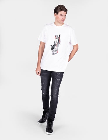 Les Hommes T-shirt Logo Mannen Wit