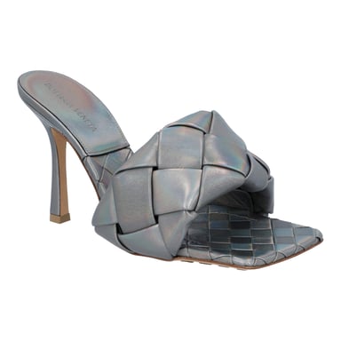 Bottega Veneta Metallic grijze Lido Mules