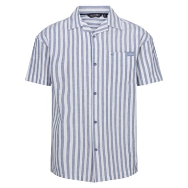 Regatta Heren Shorebay II gestreept shirt met korte mouwen (Koronetblauw/Wit)