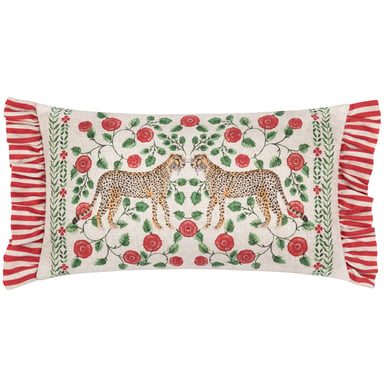 Wylder Tropics Okara Luipaarden Gedrukt Rimpel Polyester Gevuld Kussen