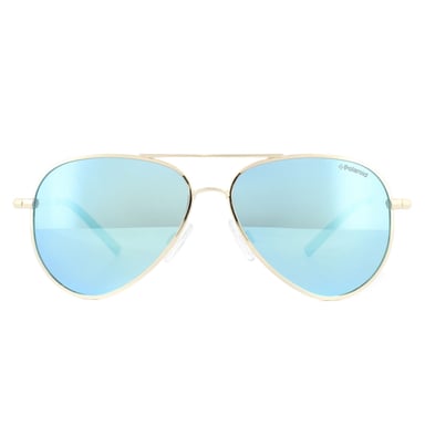 Polaroid Kids Aviator Kidss Gold Blue Miror gepolariseerde zonnebril