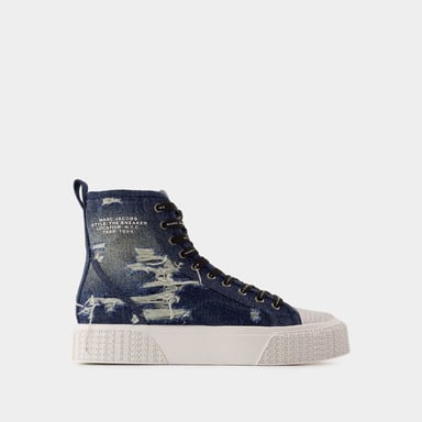 Marc Jacobs De High Top Sneakers - - Katoen - Blauw