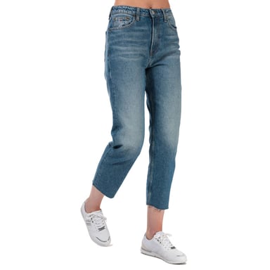 Tommy Hilfiger Harper stonewashed-damesjeans met rechte pasvorm in denim