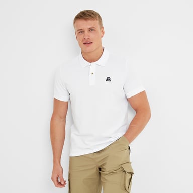 Aketon Mens Polo Shirt Optic White