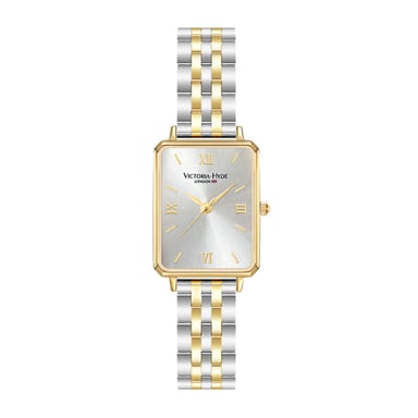 VICTORIA HYDE Rechthoek Dameshorloge Groene Wijzerplaat Analoog Quartz Horloge Met Leren Band, licht goud