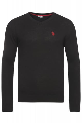 U.S. Polo Assn. V-Neck Pullover in Black
