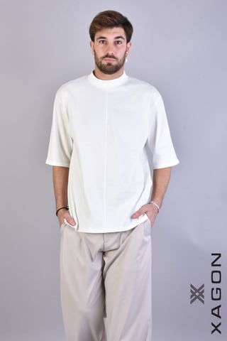 Xagon Man T-shirt Oversize Mannen romig