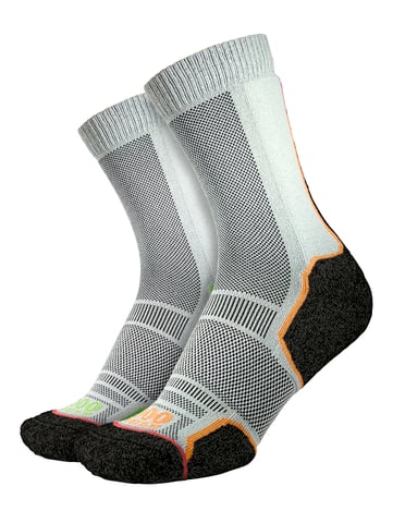 1000 Mile - 2 Pack Heren Trek Repreve Enkele Laag Wandelsokken - Zwart / Neon