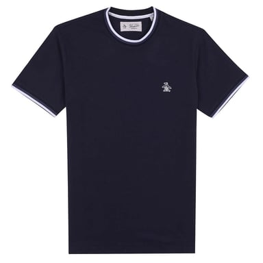 Herenpolo Original Penguin Sticker Pete Tipped Ringer in Navy